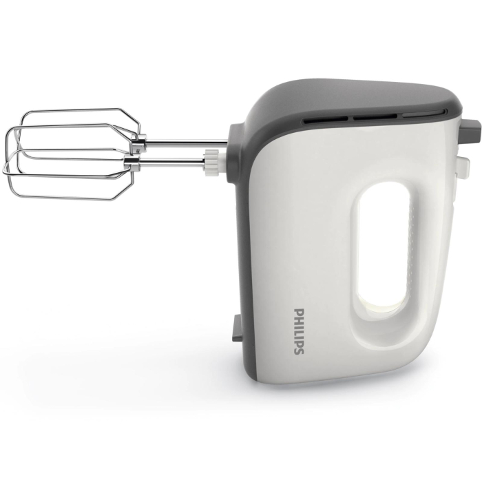 Mixer de mana Philips Viva Collection, 450 W, Bol actionare automata, 5 viteze, Functie Turbo, Alb/Gri [2]