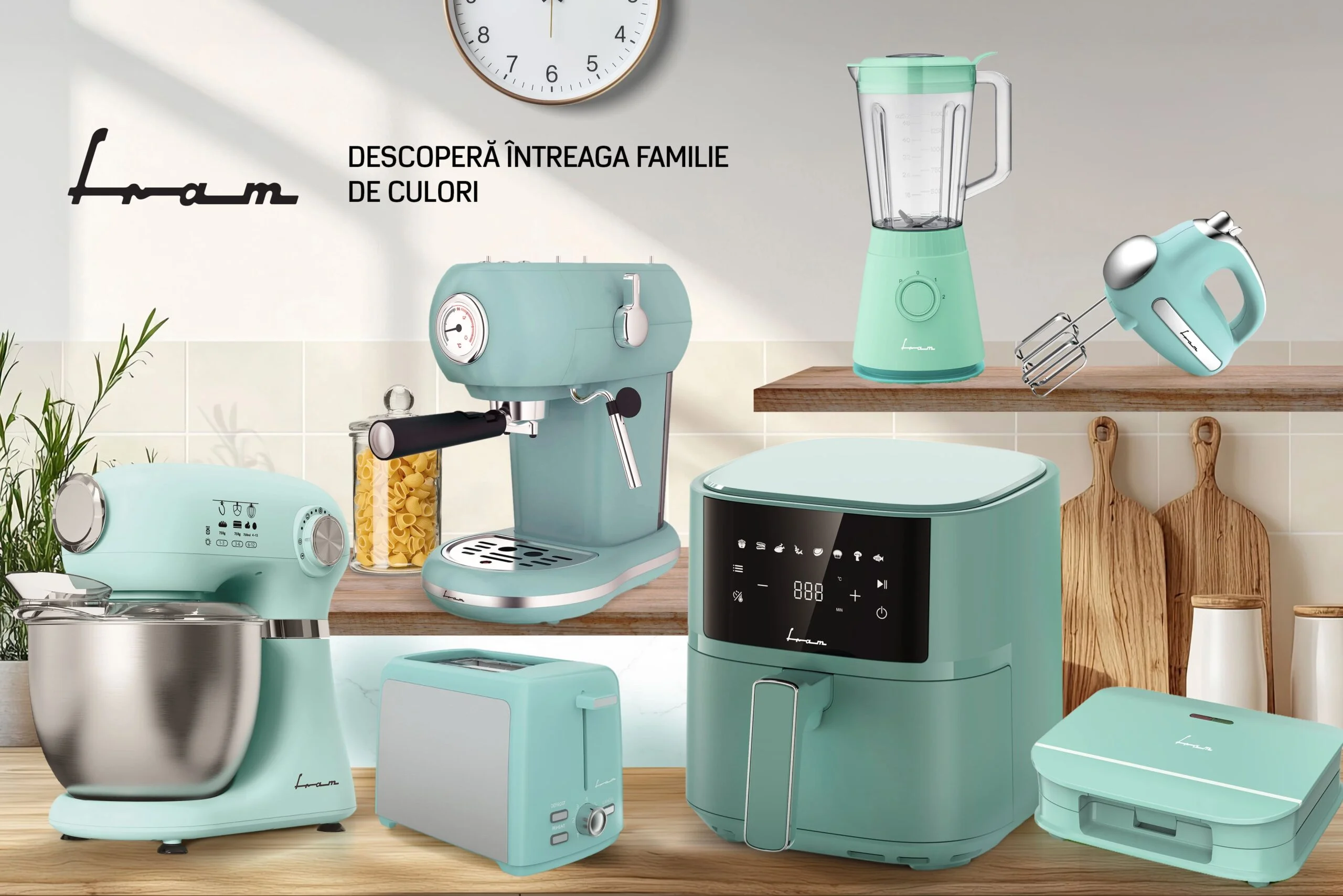 Mixer Planetar FRAM FPM-D1010GR, 1000W, Bol Inox 5L, 6 Trepte de Viteză, Accesorii Teflonate (Tel, Paletă, Cârlig), Capac Antistropire, Verde [5]