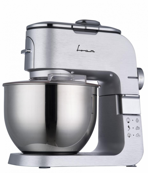 Mixer planetar FRAM FPM-K1500M, 1500W, bol inox 6L, 6 viteze si functie Pulse, Argintiu [2]