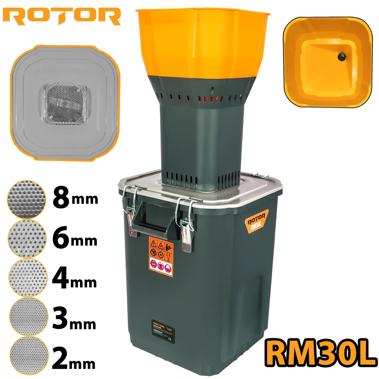Moara electrica pentru cereale RM30L ROTOR, 19000 rot/min, putere 1200 W, 30 L [1]