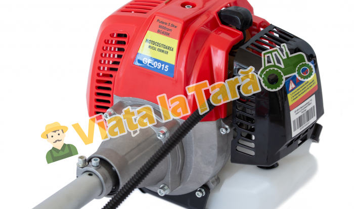 PACHET Motocoasa pe benzina Micul Fermier 712, putere 4.7 CP - 3.5 kW, 9000 rpm, 8 accesorii, 4 moduri de taiere + Dispozitiv cap de drujba, de taiat crengile la inaltime [7]