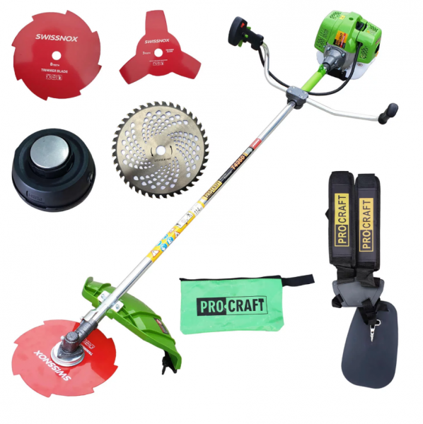 PACHET Motocoasa PROCRAFT 4350, putere 6 CP, 58 CC, 5 accesorii, 4 moduri de taiere + Dispozitiv cap de drujba, de taiat crengile la inaltime [11]