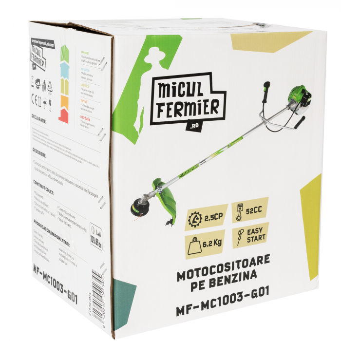 Motocositoare Micul Fermier 2.5CP, 52CC, motor benzina 2T, pornire rapida, 9000 rpm, 3 accesorii [13]