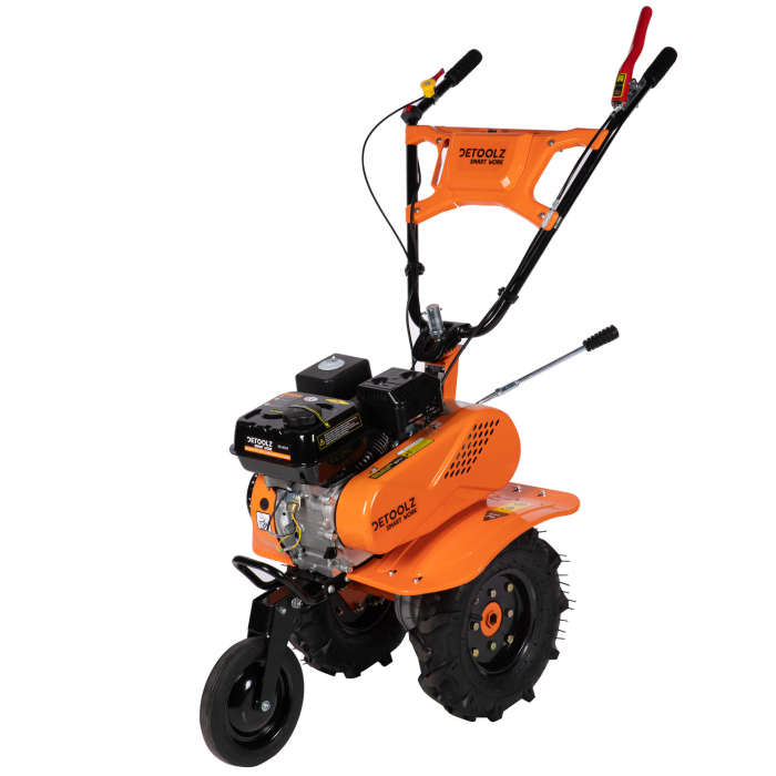 Motocultor DETOOLZ DZ-M124, motor benzina 4 timpi, putere 7 CP, 212 CC, adancime de lucru 29 cm, latime de lucru 90 cm, plug, adaptor, roti metalice, DZ-M124 [3]