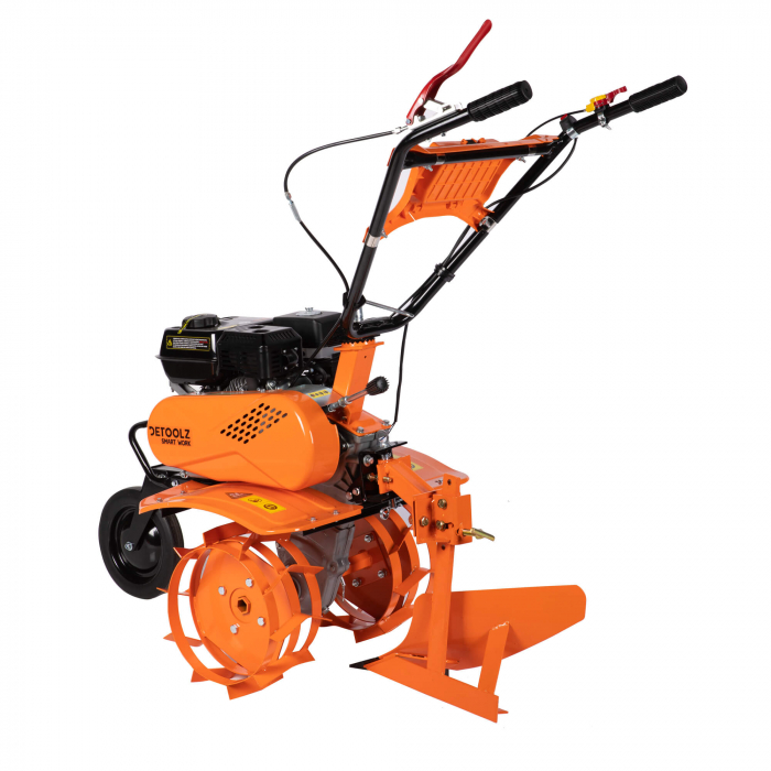 Motocultor DETOOLZ DZ-M124, motor benzina 4 timpi, putere 7 CP, 212 CC, adancime de lucru 29 cm, latime de lucru 90 cm, plug, adaptor, roti metalice, DZ-M124 [4]