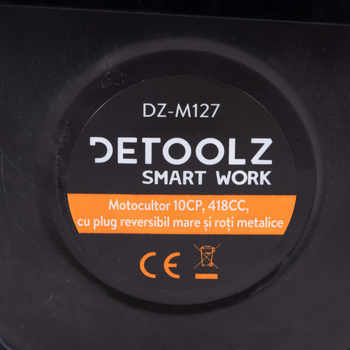 Motocultor DETOOLZ DZ-M127, 10 CP, 418 CC cu plug reversibil mare si roti metal, DZ-M127 [14]