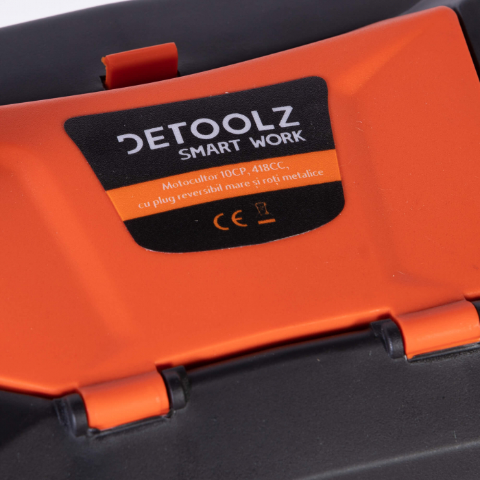 Motocultor DETOOLZ DZ-M127, 10 CP, 418 CC cu plug reversibil mare si roti metal, DZ-M127 [15]