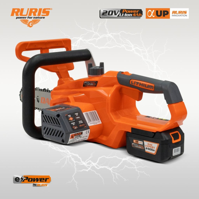 Motoferăstrău electric fără fir DAC 2524e, motor Brushless, 20V, șină 250 mm, rezervor ulei 220 ml, până la 54 tăieri [7]