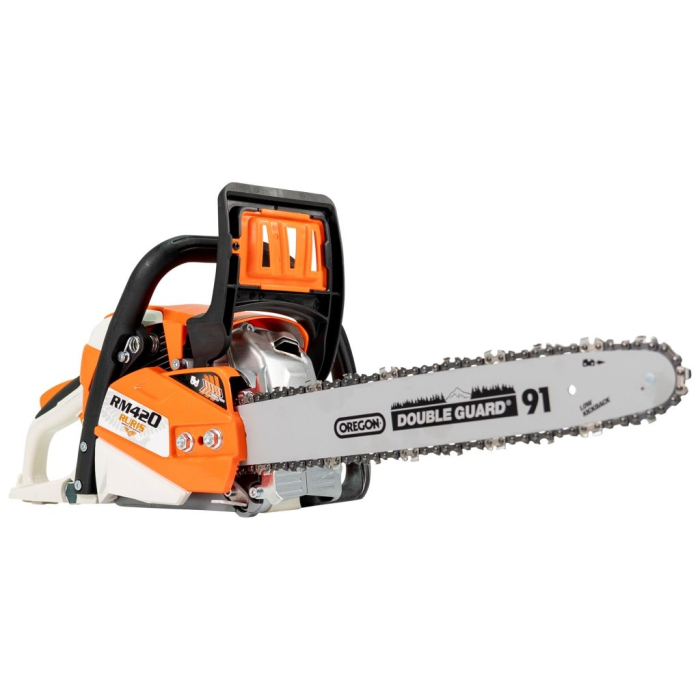 Motoferăstrău RURIS RM420, motor Khumma 2.8 CP, șină 400 mm, lanț 3/8" 1.3 PM 28+1D, carburator Walbro, frână de lanț, întindere laterală, rezervor combustibil 550 ml, rezervor ulei 260 ml [5]