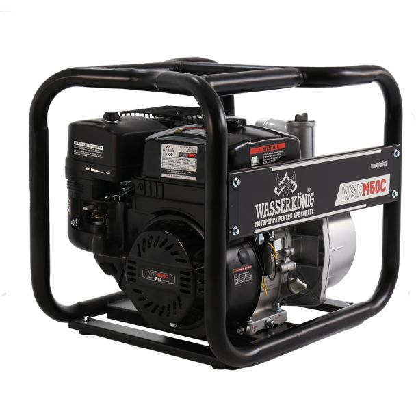 Motopompa 2" Wasserkonig WSKM50C, maxim 30 m³/ora , inaltime refulare max 28 m, motor euro V, benzina, putere 7 CP [3]