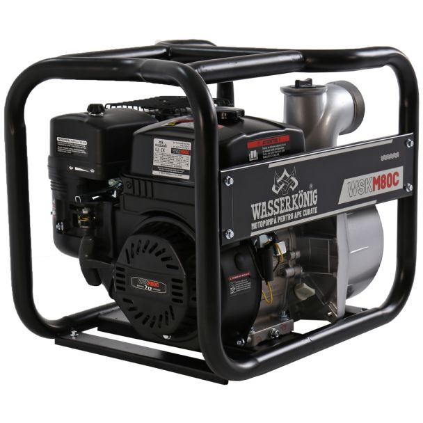 Motopompa 3" Wasserkonig WSKM80C, maxim 55 m³/ora , inaltime refulare max 30 m, motor euro V, benzina, putere 7 CP [3]
