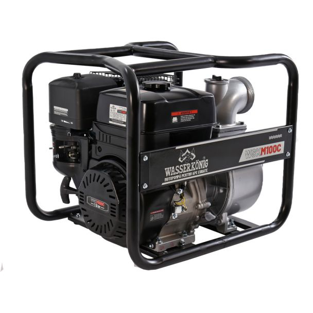 Motopompa 4" Wasserkonig WSKM100C, maxim 80 m³/ora , inaltime refulare max 25 m, motor euro V, benzina, putere 11 CP [3]