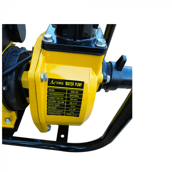 Pachet - Motopompa electrica DRK DSU-50, 2.2 KW, debit 28 m3/h, 2 tol + Furtun pentru absorbtie, 7 m + Furtun de pompier, 2 toli, 20m, 8 bari [10]