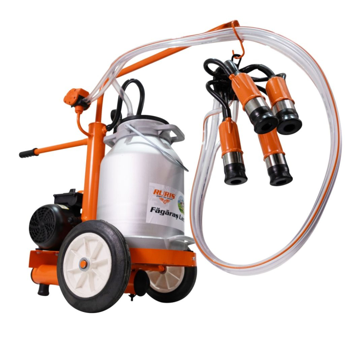 Mulgătoare Făgăraș Lact 601, motor 550 W, bidon aluminiu 25 L, pompă vacuum 200 L/min, 1 post de mulgere, tanc vacuum 4 L, 220V [5]