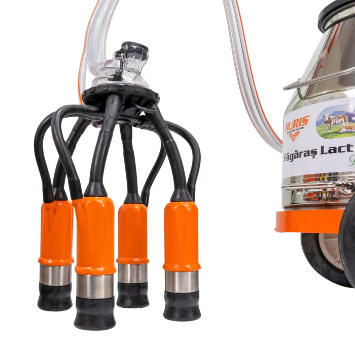 Mulgătoare Făgăraș Lact 602, motor 550 W, bidon inox 25 L, pompă vacuum 200 L/min, 1 post de mulgere, tanc vacuum 4 L, 220V [7]
