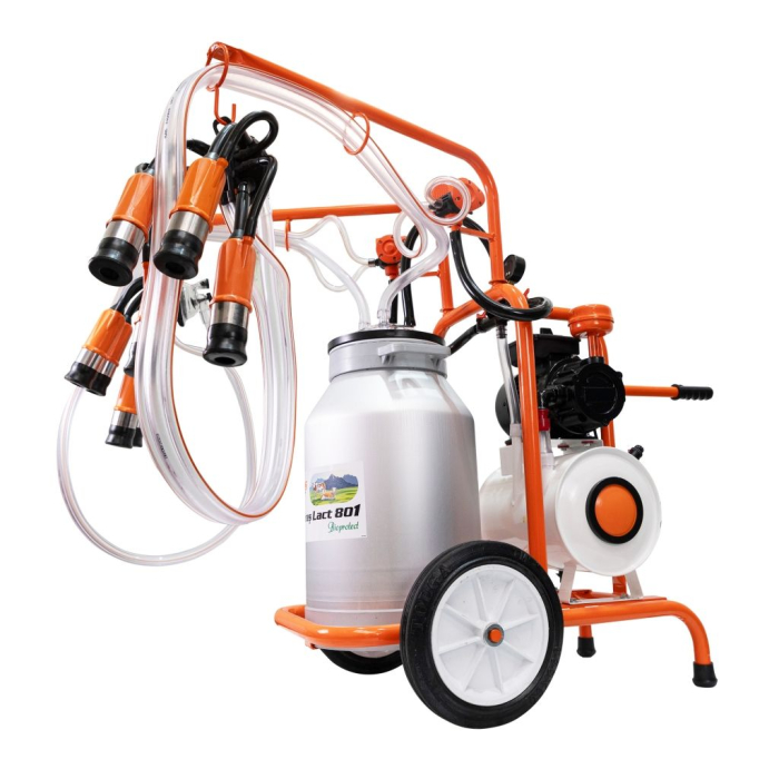 Mulgătoare Făgăraș Lact 801, motor 550 W, 2 posturi de mulgere, bidon aluminiu 40 L, pompă vacuum 200 L/min, tanc vacuum 18 L, 220V [2]