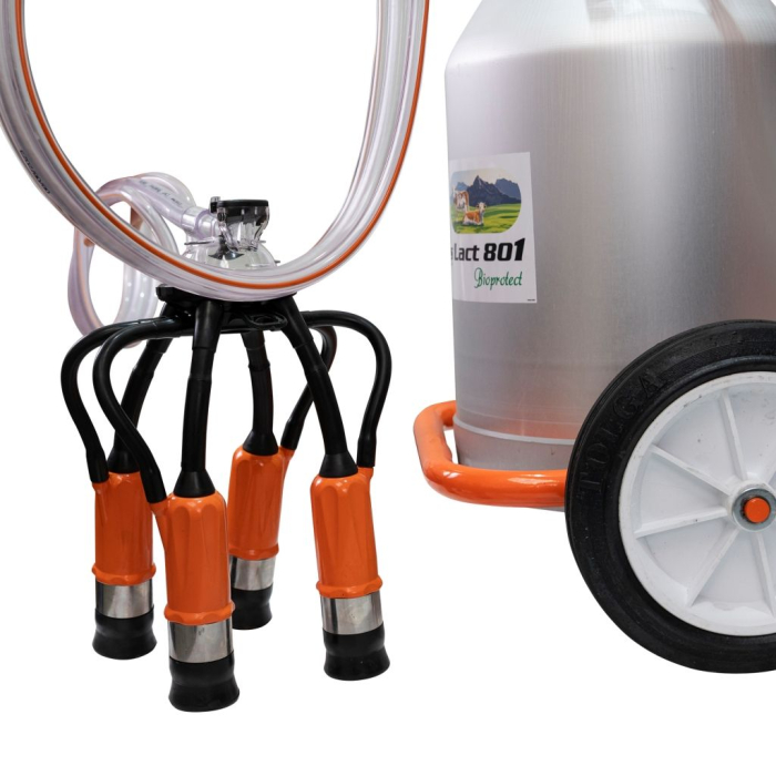 Mulgătoare Făgăraș Lact 801, motor 550 W, 2 posturi de mulgere, bidon aluminiu 40 L, pompă vacuum 200 L/min, tanc vacuum 18 L, 220V [5]