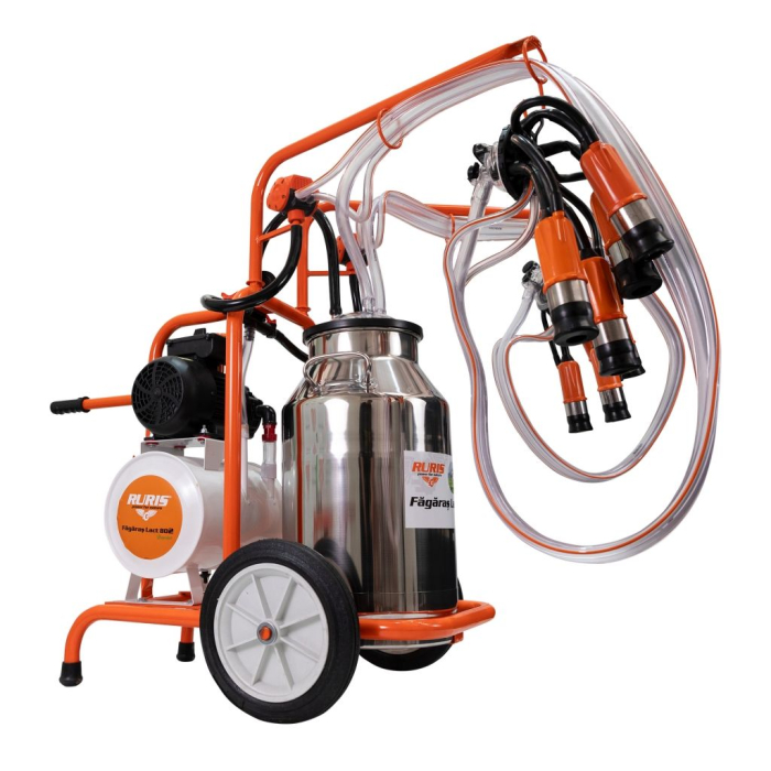 Mulgătoare Făgăraș Lact 802, motor 550 W, 2 posturi de mulgere, bidon inox 40 L, pompă vacuum 200 L/min, tanc vacuum 18 L, 220V [3]