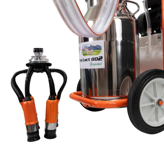 Mulgătoare Făgăraș Lact 802, motor 550 W, 2 posturi de mulgere, bidon inox 40 L, pompă vacuum 200 L/min, tanc vacuum 18 L, 220V [7]