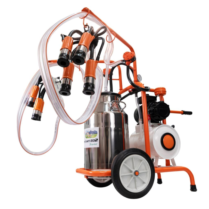 Mulgătoare Făgăraș Lact 802, motor 550 W, 2 posturi de mulgere, bidon inox 40 L, pompă vacuum 200 L/min, tanc vacuum 18 L, 220V [2]