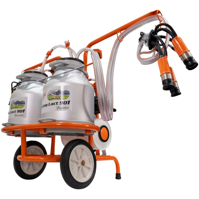 Mulgătoare Făgăraș Lact 901, motor 550 W, 2 posturi de mulgere, 2 bidoane aluminiu 30 L, pompă vacuum 200 L/min, tanc vacuum 18 L, 220V [2]
