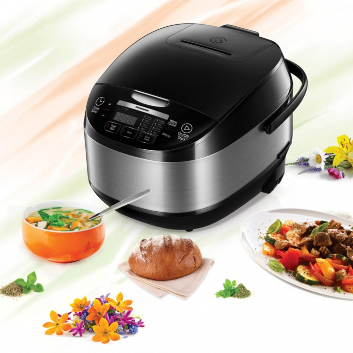 Multicooker Heinner HMCK-5BK, 5 L, 770 W, 11 programe, Control Touch, Functie mentinere la cald, Negru [2]