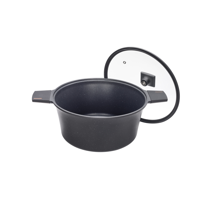 Neoklein Oala pe inductie cu capac de sticla, 24 cm, culoare Black [2]