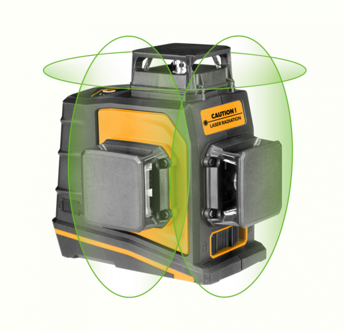 Nivelă laser 3D, Unitate laser Osram, 3x360º, verde, 520 nm, industrial - Tolsen [2]