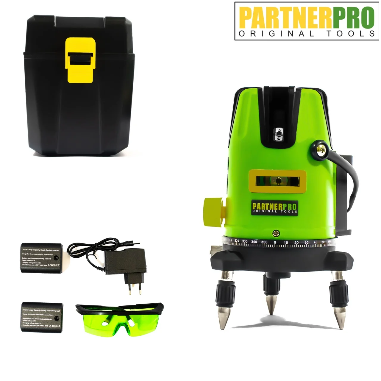 Nivela laser PARTNER PRO PLE-5D , 5 linii, ±2 mm/5m, 40 m, Timp de nivelare ≤ 5s [1]