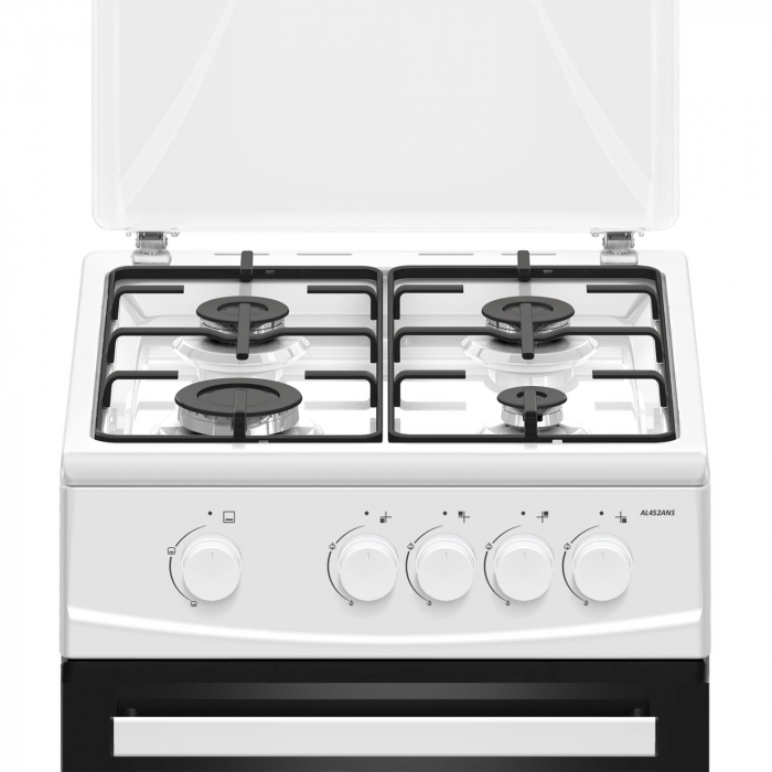 Pachet Aragaz Albatros AL452ANS Alb cu Butelie GPL 26L, Ceas Regulator, Furtun 2m și 2 Coliere – 4 Arzătoare pe Gaz, Cuptor pe Gaz, Siguranță Plită + Cuptor, Geam Dublu la Cuptor, Tava și Grătar Cupto [3]