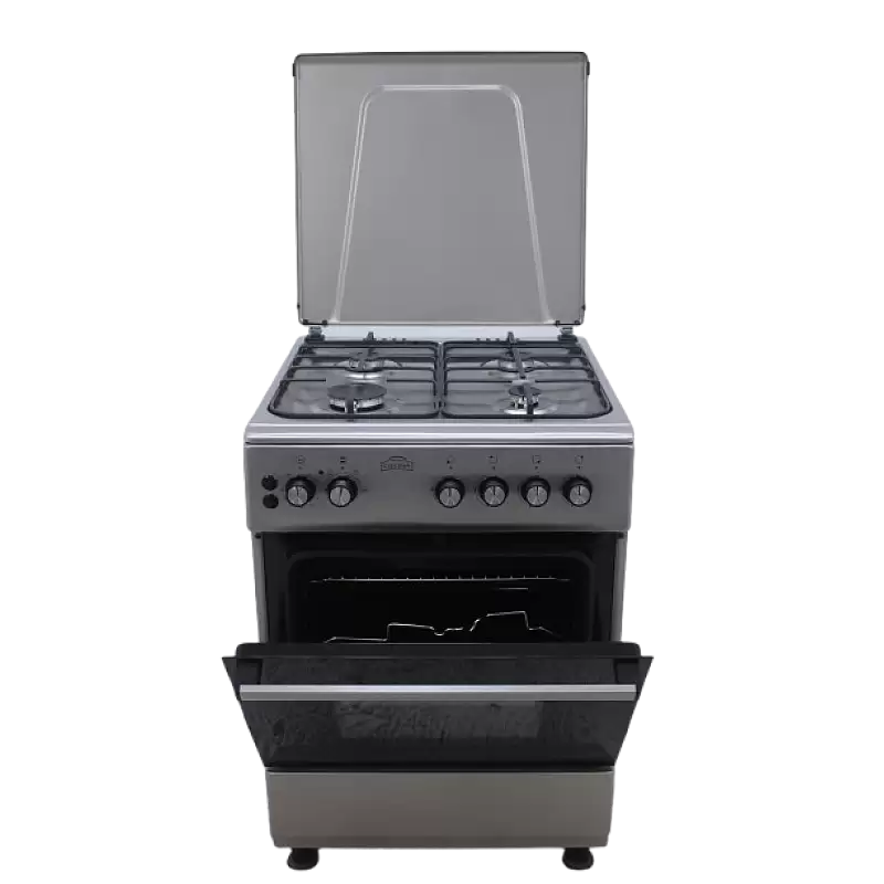 Pachet Aragaz clasic 4 arzatoare gaz, Inox, cuptor gaz, Nevio Nuova Cucina, FG60/60, grill electric, rotisor, timer, termostat+ Butelie GPL 26L, Ceas Regulator, Furtun 2m și 2 Coliere [6]