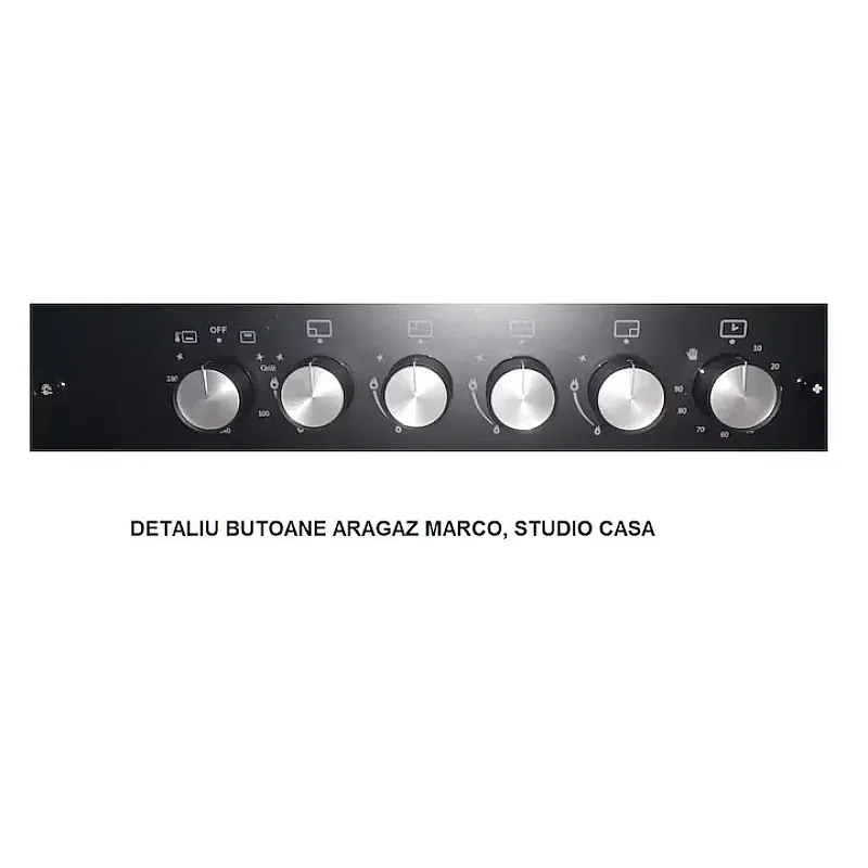 Pachet aragaz clasic 4 arzatoare gaz Studio Casa Duo Marco , Cuptor gaz, Rotisor, Ventilator, Grill gaz si Hota telescopica Studio Casa Wind Turbo Black [3]