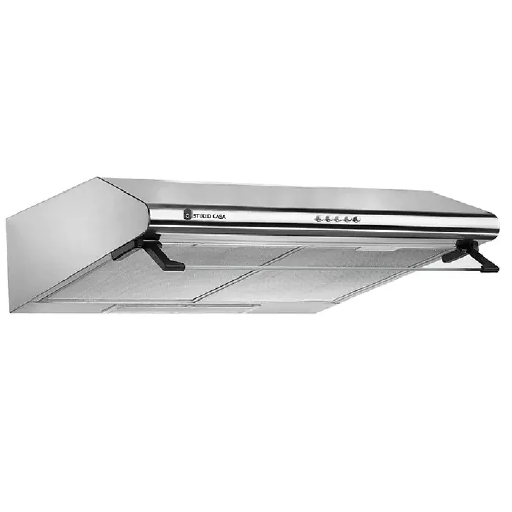 Pachet Aragaz clasic 4 arzatoare gaz Studio Casa Marco Cuptor gaz, 57 x 57 cm , Rotisor, Ventilator, Grill gaz, Aprindere electrica, Gratare fonta, Negru si Hota clasica Alfa Inox 60 cm, 2 motoare [4]