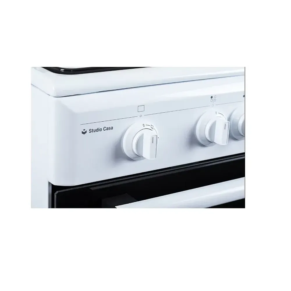 Pachet - Aragaz clasic Studio Casa Viva Galaxy 4G 50/55 cm White, 4 arzatoare gaz, Cuptor gaz, Alb + Butelie GPL 26L, Ceas Regulator, Furtun 2m și 2 Coliere [4]