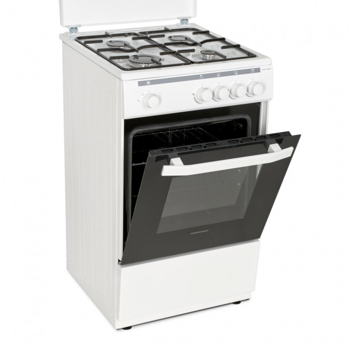 Pachet - Aragaz Heinner HFSC-V50WH, 4 arzatoare, Gaz, Dispozitiv de siguranta plita/cuptor, 50 cm, Alb + Hota traditionala CH-201SS, 209 mc/h [6]