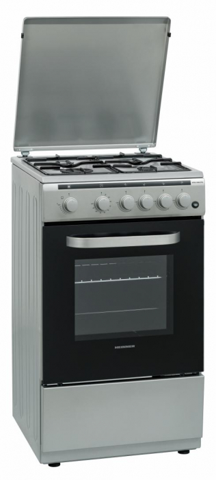 Pachet - Aragaz Heinner HFSC-V60LITSL, Gaz, Aprindere electrica, Dispozitiv siguranta plita si cuptor, Timer, Duze incluse, 50 cm, Argintiu + Butelie GPL 26L [2]