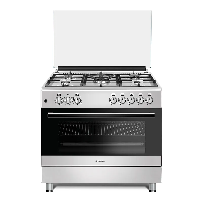 Pachet Aragaz mixt 5 arzatoare gaz, Cuptor electric, 90x60cm, Studio Casa, FE90/60 Multifunctional + Hota Decorativa 90 Cm, Kaminox90, 1 Motor Turbo [3]