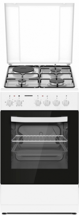 Pachet - Aragaz mixt Heinner HFSC-S56E1HSWH, 3 arzatoare gaz + 1 plita electrica, cuptor electric, grill, 50x60 cm + Butelie GPL 26L, Ceas Regulator [3]