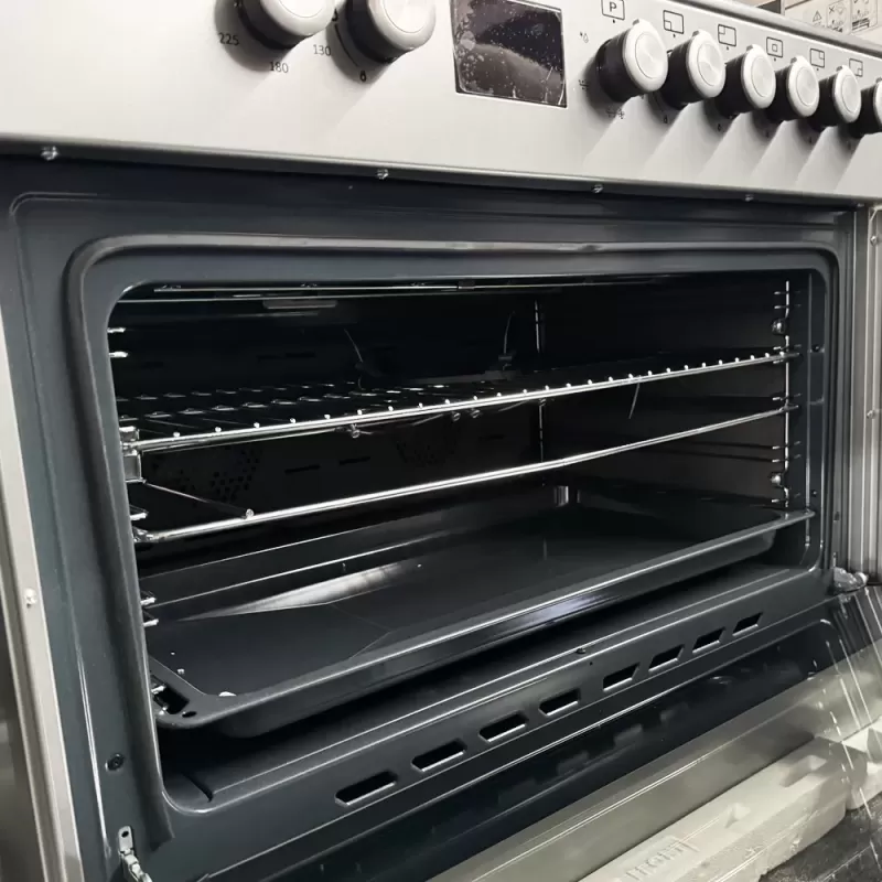 Pachet Aragaz pe gaz 90 cm Nando Graphite Grey Studio Casa, 5 zone de gatit, Gaz, Wok, Cuptor gaz, Rotisor+ Butelie GPL 26L, Ceas Regulator, Furtun 2m și 2 Coliere [7]