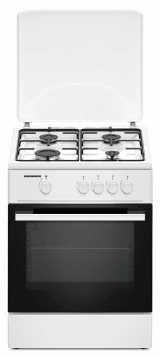 Pachet - Aragaz pe gaz Heinner HFSC-K6060WH, 4 arzătoare, Aprindere electrică plită, Siguranță flacără, 60 x 60 cm, Alb + Butelie GPL 26L, Ceas Regulator, Furtun și 2 Coliere [2]