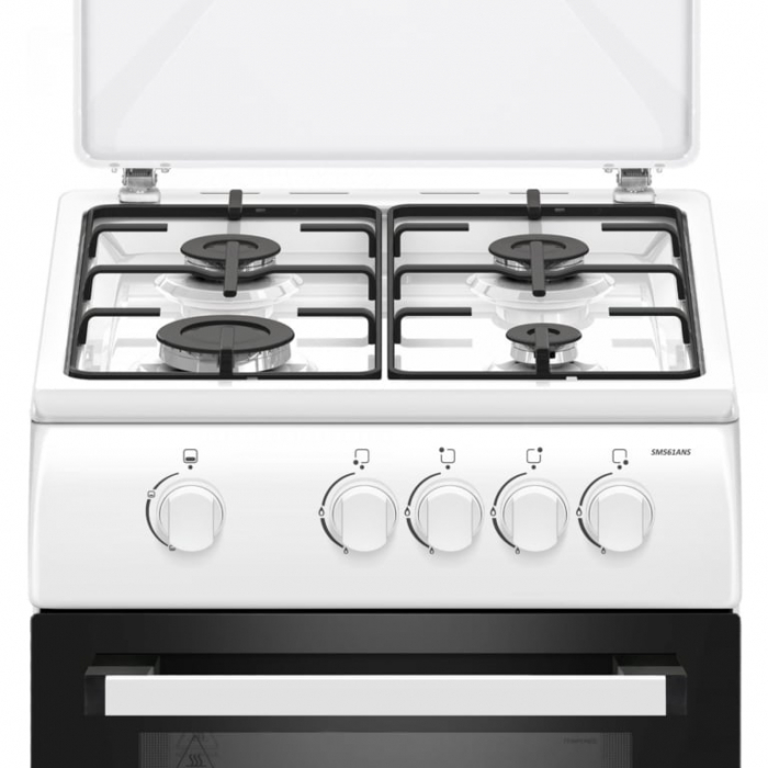 Pachet - Aragaz pe gaz Samus SM561ANS, 4 arzatoare, cuptor pe gaz, dispozitiv siguranta plita si cuptor, geam dublu la cuptor, capac metalic + Butelie GPL 26L, Ceas Regulator, Furtun și 2 Coliere [4]