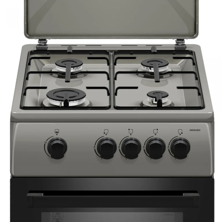 Pachet- Aragaz pe gaz Samus SM561BSS, 4 arzatoare, cuptor pe gaz, dispozitiv siguranta plita si cuptor, geam dublu la cuptor, capac metalic+Hota incorporabila Samus HS6061DTGX, 1 motor, latime 60 cm,  [4]