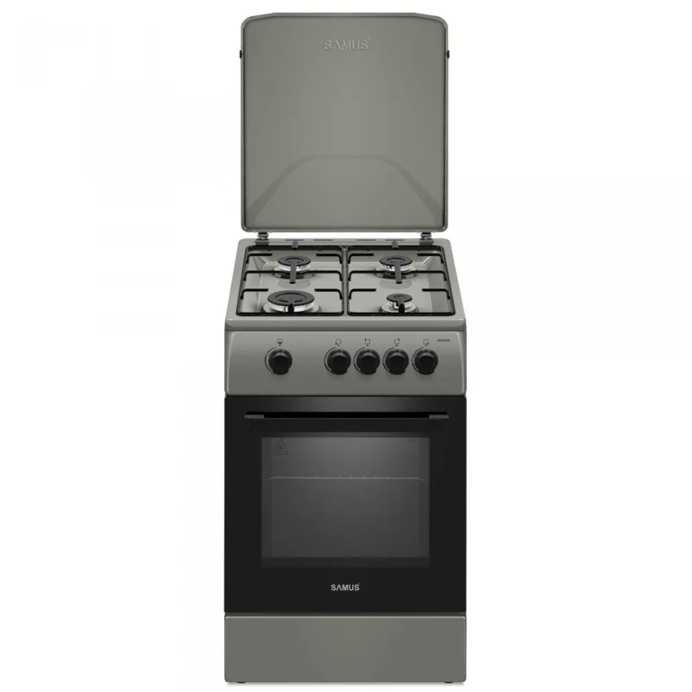 Pachet- Aragaz pe gaz Samus SM561BSS, 4 arzatoare, cuptor pe gaz, dispozitiv siguranta plita si cuptor, geam dublu la cuptor, capac metalic+ Hota incorporabila Samus HS6060TX, 600 mc/h, 1 motor, latim [2]