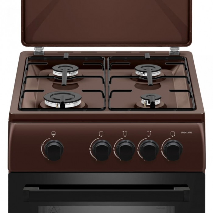 Pachet Aragaz pe gaz Samus SM561MBS, 4 arzatoare, cuptor pe gaz, dispozitiv siguranta plita si cuptor, geam dublu la cuptor, capac metalic+ Butelie GPL 26L, Ceas Regulator, Furtun 2m și 2 Coliere [4]