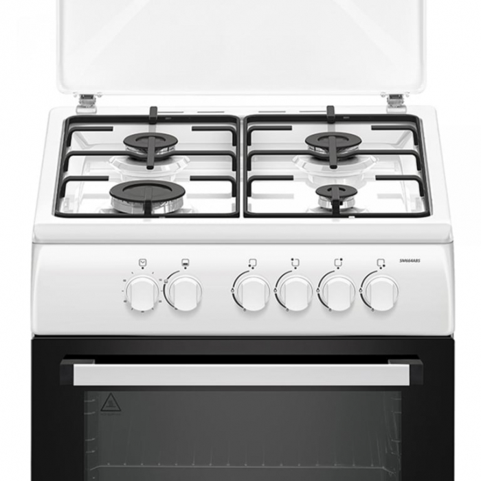 Pachet Aragaz pe gaz Samus SM664ANS, 4 arzatoare, cuptor pe gaz, dispozitiv siguranta plita si cuptor, timer, geam dublu la cuptor+ Butelie GPL 26L, Ceas Regulator, Furtun 2m și 2 Coliere [4]