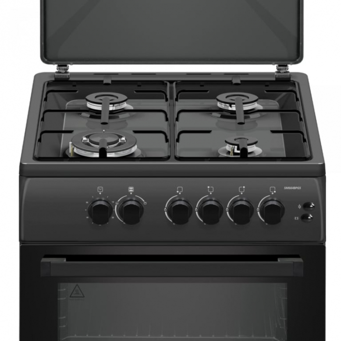 Pachet Aragaz pe gaz Samus SM664BPGS, 4 arzatoare, cuptor pe gaz, 1 arzator Wok, aprindere electrica, dispozitiv siguranta plita si cuptor, timer, grill+ Butelie GPL 26L, Ceas Regulator, Furtun 2m și [4]
