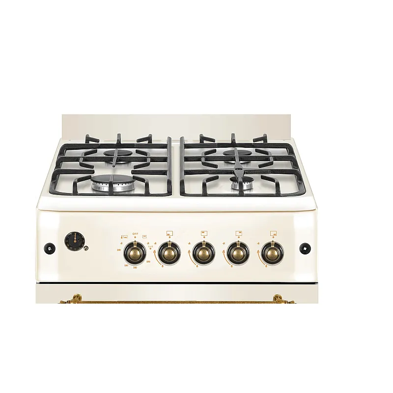 Pachet Aragaz rustic 4 arzatoare gaz, Cuptor pe gaz, Studio Casa SIENNA, FE60/60G, Rotisor, Grill gaz, Ventilatie Turbo+  Butelie GPL 26L, Ceas Regulator, Furtun 2m și 2 Coliere [5]