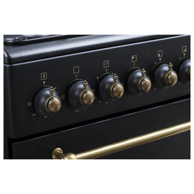 Pachet- Aragaz Rustic Samus SR550EL3B1 – 3 Arzătoare pe Gaz + 1 Electric, Cuptor Electric 48L, Siguranță și Design Vintage Negru+ Hota decorativa Samus HS630DLB, tip turn, 1 motor, latime 60 cm, filtr [10]
