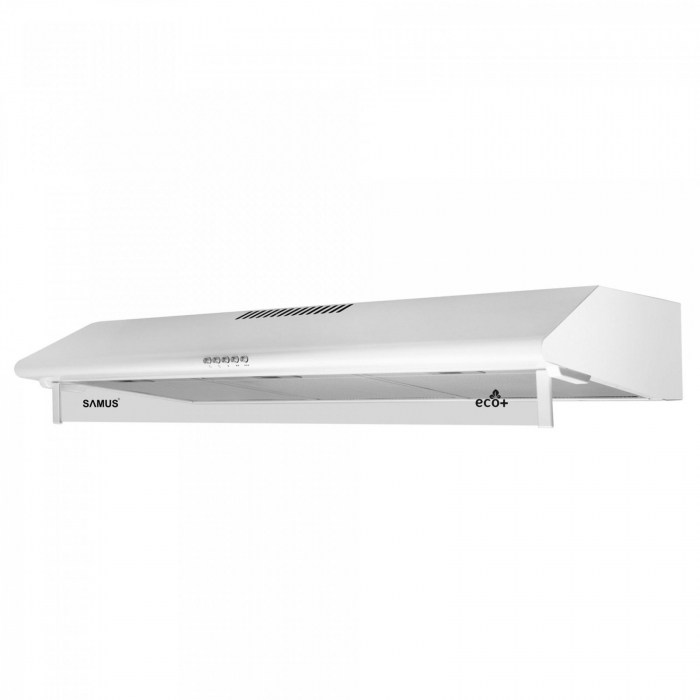 Pachet - Aragaz Samus SM450APBS, 4 arzătoare, cuptor pe gaz 49L, aprindere electrică, lumină cuptor, 50x50 cm, alb + Hota clasica Samus SM92A Eco+, 2 motoare, 94 W, tehnologie Eco+, filtru metalic tri [9]