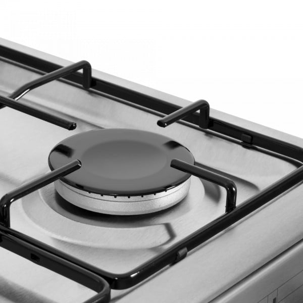 Pachet Aragaz Samus SM450XPBS, inox, 4 arzătoare, cuptor pe gaz 49L, aprindere electrică, lumină cuptor, 50x50 cm+ Butelie GPL 26L,  Ceas Regulator, Furtun 2m și 2 Coliere [7]